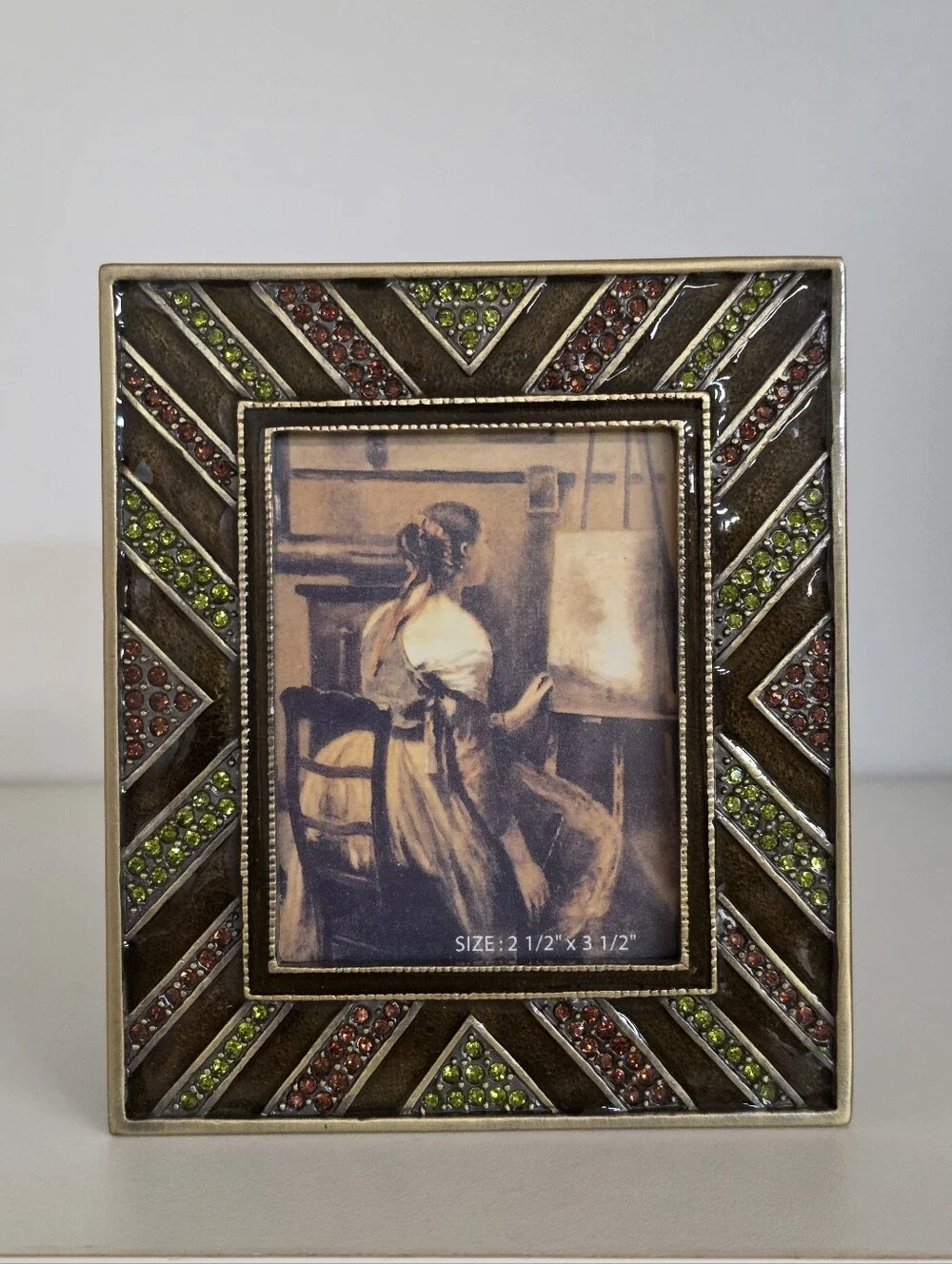 Ashleigh Manor Pyramidal Elegance Enamel & Swarovski Crystal Frame